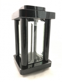 A grave lantern / tomb lamp, made entirely of granite, with faceted panes, beautiful sleek model