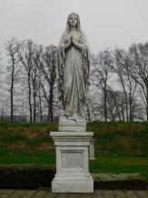 Large Mary Statue on Pedestal - 190 cm - Solid Stone