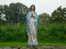 Statue Mary with Rosary - Polystone - In Colour