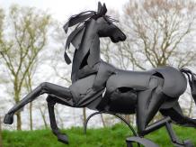 Abstract Statue Horse - 70 cm - Black - Metal