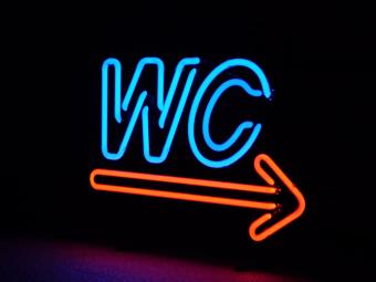 Neon --> WC - 50 cm - Blau mit Rot