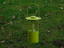 Oil lamp - bright green  - metal - storm lantern