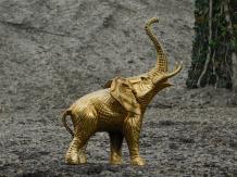 Sculpture elephant - gold - alu