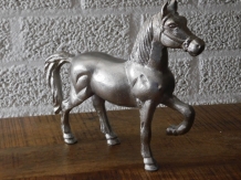 Horse made of aluminum, nickel plated, animal figure