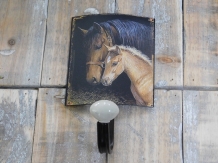 Coat Rack Hook with Horses Illustration