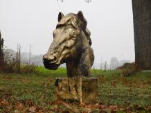 Large horse head - gold with black - polystone