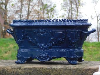 Art Nouveau planter - 55 cm - Aluminium - Dark Blue