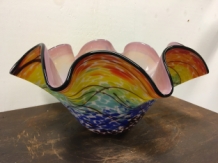 Handmade, blown bowl, fascinatingly beautiful!!!!