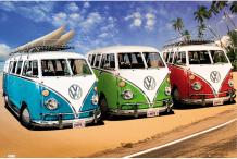 Schilderij Volkswagen Campers - Beach - 90 x 60 cm