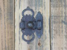 Decorative sliding lock - Door hardware - Rusty - Iron - Furniture hardware