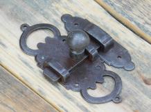 Decorative sliding lock - Door hardware - Rusty - Iron - Furniture hardware