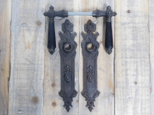 Top door finishes by this antique style brown door hardware room door retro fitting Handles set long plate with ebony handles to the handles...: LAST!!!