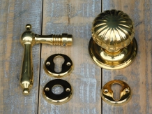 Set of door furniture for front door - PZ - polished brass