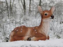 Liegender Sikahirsch - Polystone - frostbeständig