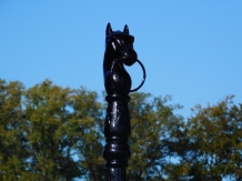 Stand post with horse head - black - cast iron, Last one!