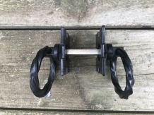 A set of pull handles for the door, for example, cast iron - matt black