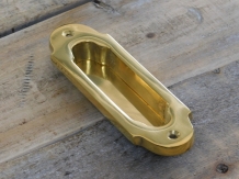 Sliding door handle - polished brass - bowl handle