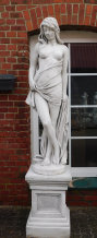 Statue Woman on Pedestal - 210 cm - Solid Stone