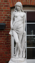 Statue Woman on Pedestal - 210 cm - Solid Stone