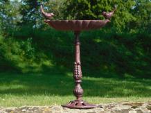 Standing Bird Bath with Birds | Cast iron | for Summer and Winter