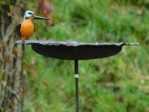 Handmade Food Bowl with Kingfisher - Garden Stick - Metal