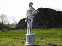 Woman with Jugs on Pedestal - 100 cm - Stone