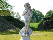 Statue Woman with Shell on Pedestal - 140 cm - Stone