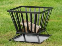 Classic Fire basket with Bottom Plate - Square - 40 x 40 cm - Black