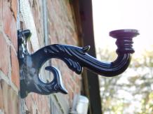 Wall arm for outdoor lamp - 23 cm - Black