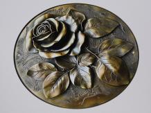 Wall sign Rose with Leaf - Metal