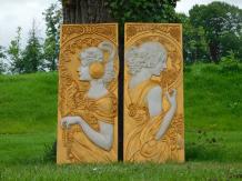 Set van 2 Wandplaten - Art Nouveau - MGO - Wandornament