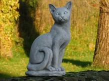 Sitting Cat - Stone - 40 cm - Garden Statue