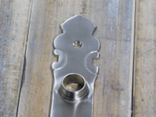 1 Long plate, brushed nickel for room doors, room door lock suitable BB 72.