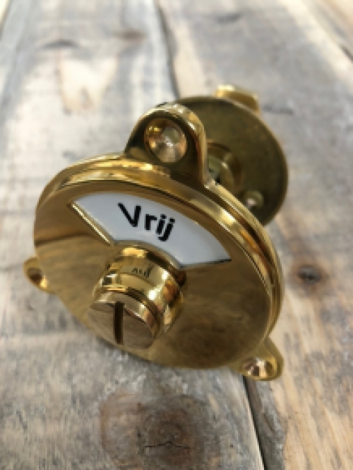 Twist lock for toilet or bathroom - polished brass