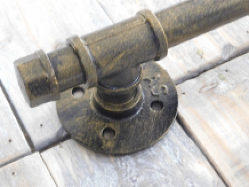 Beautiful hefty industrial door handle, iron bronze antique, very nice.