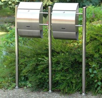 Two Letterboxes - 125 cm - stainless steel