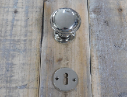 Double door knob - polished nickel - including rosettes