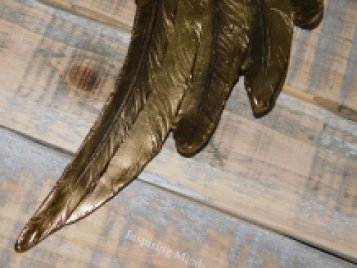 Set of 2 angel wings - gold - resin - wall ornament