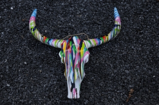 Bulls skull - full colour - polystone