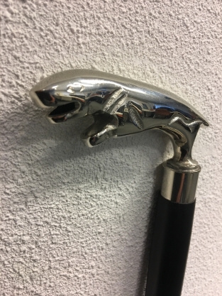 Spazierstock, Metall vernickelt Jaguar