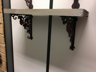 Beautiful set of shelf racks-hangers grape motif, shelf racks, cast iron-small