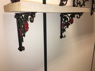 Beautiful shelf hanger with grape motif, cast iron-small