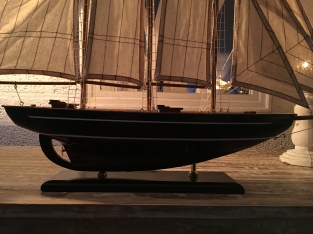 Sailboat 3 master Marco polo on stand, handmade, very beautiful.