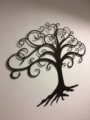 Baum des Lebens, Wandschmuck, Metall braun