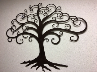 Baum des Lebens, Wandschmuck, Metall braun