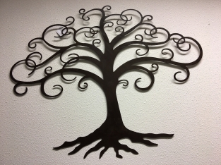 Tree of life, wall ornament, metal brown.