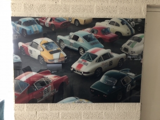 Wall decoration art on glass, Full color classic car & Porsche, very beautiful!!