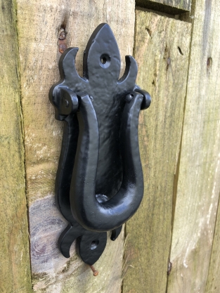 Door knocker iron - as antique door knocker, Scorpio-rustic-black