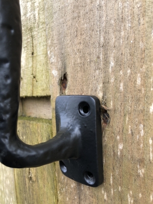 Door handle Square made of solid iron - large- black coated.