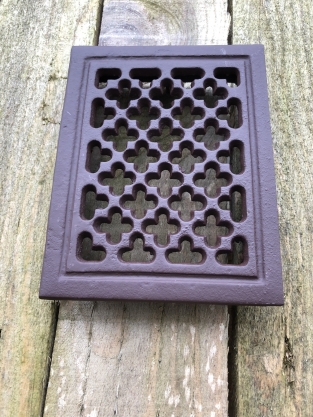 1 hot air / ventilation grille for fireplace, rectangular, cast iron brown